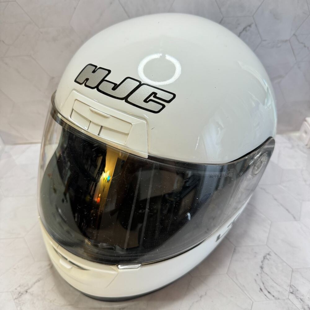 HJC Motorcycle Helmet White Full Face HJ-03 LT20 Azolite Series Vintage